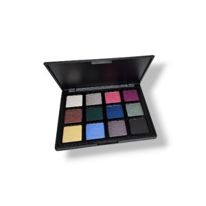 Tina Mattern 12 Palette Eyeshadow featuring 12 bold, vibrant shades in a sleek black case. Long-lasting formula for flawless, all-day wear.