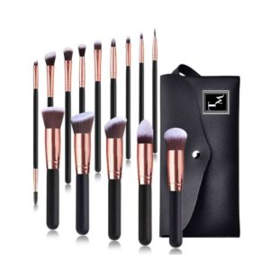 Tina Mattern 14-Piece Professional Makeup Brush Set with cruelty-free synthetic bristles and durable wooden handles for flawless makeup application.