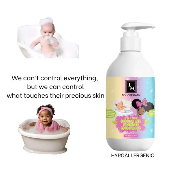 BOUJEE BABY Hypoallergenic 3-in-1 Wash – Shampoo, Conditioner & Body Wash - Image 3