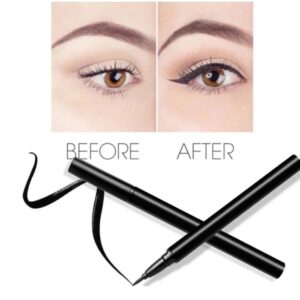 Tina Mattern Black Waterproof Felt Tip Eyeliner with an ultra-thin tip for precision. Long-lasting, smudge-proof formula for sharp, defined cat-eye looks.