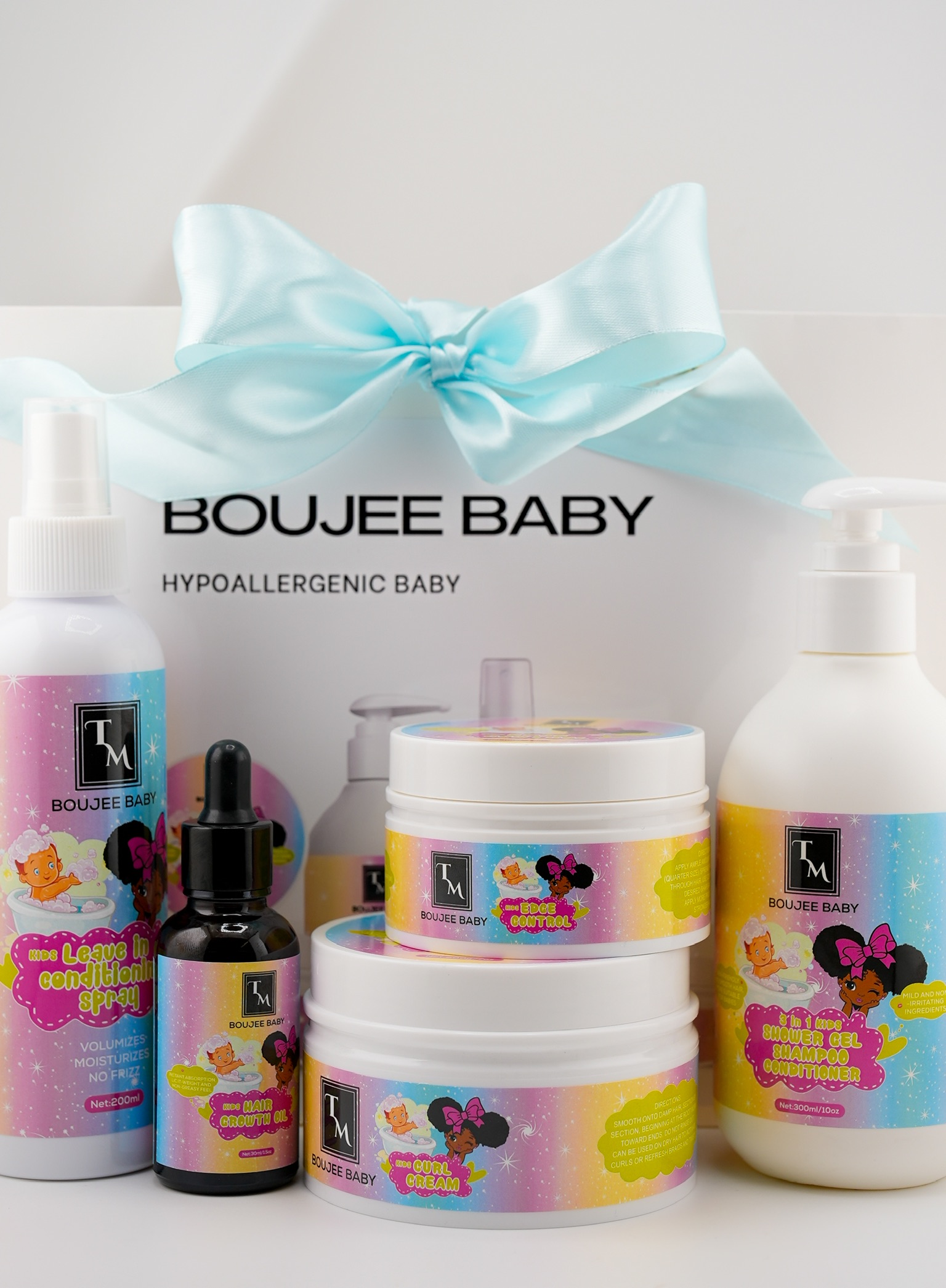 BOUJEE BABY gift bag with a pink or blue bow for the BOUJEE BABY collection