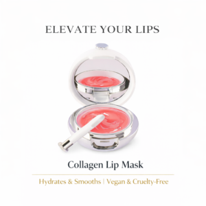 Tina Mattern Collagen Lip Mask hero image with open compact and pink lip treatment on white background