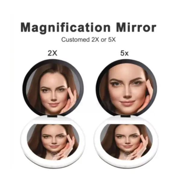 Tina Mattern LED Rechargeable Cosmetic Mirror | Purse-Sized, Adjustable Light Modes - Image 2
