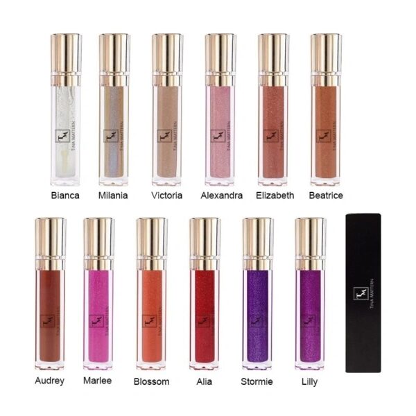 Tina Mattern 8-Hour Moisturizing Lipgloss SPF20, waterproof and hydrating with vibrant color and SPF20 protection.