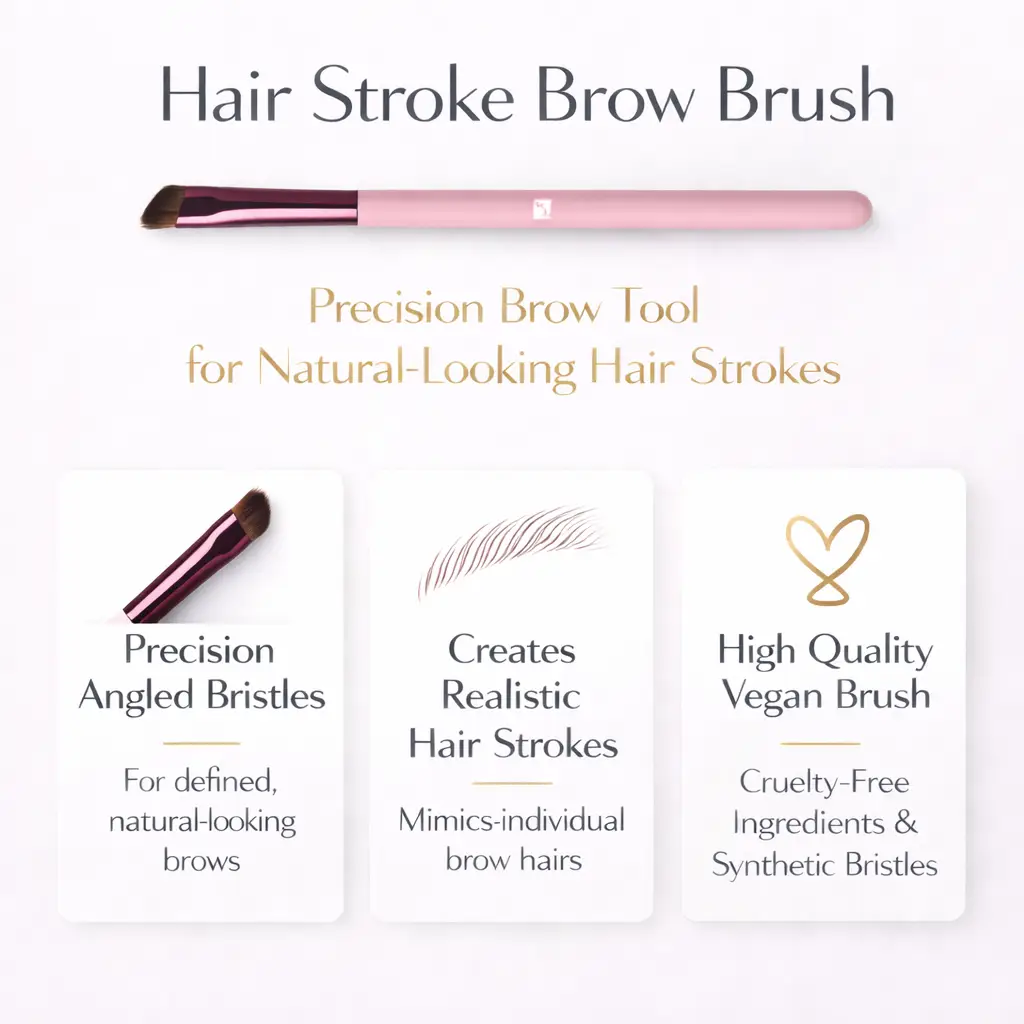 Tina Mattern Hair Stroke Brow Brush | Precision Tool for Natural-Looking Eyebrows 2 Hair Stroke Brow Brush – Precision Angled Bristles & Vegan