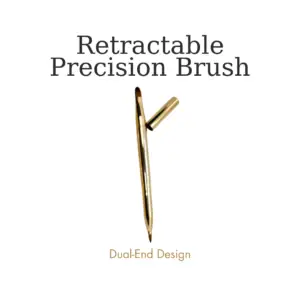 Retractable precision makeup brush with dual-end design on white background
