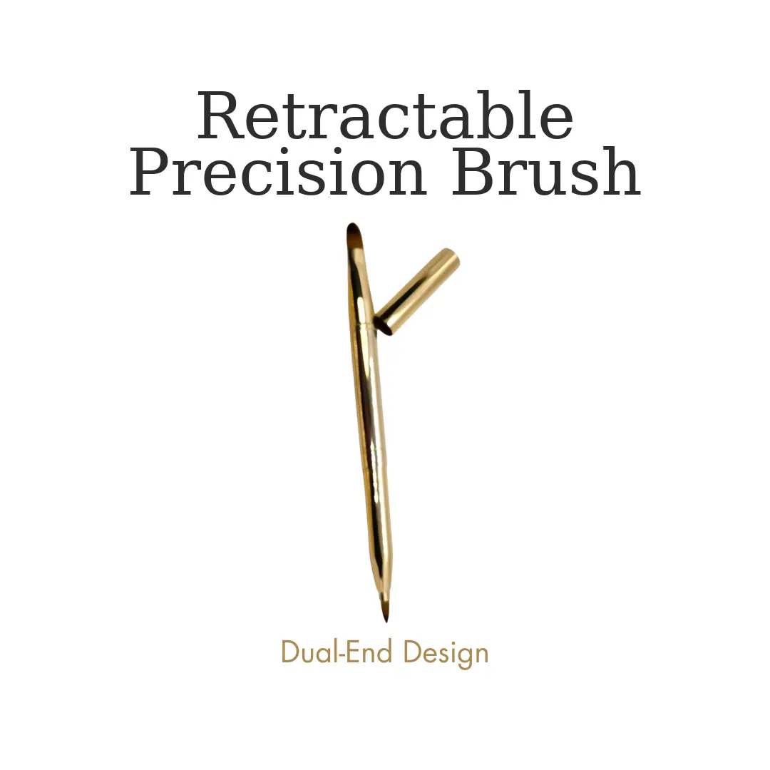Tina Mattern Double-Ended Retractable Makeup Brush – Vegan & Portable Precision 1 Retractable precision makeup brush with dual-end design on white background