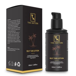 Tina Mattern Self-Tanning Lotion – Hydrating and antioxidant-rich self-tanner for a natural, streak-free glow.