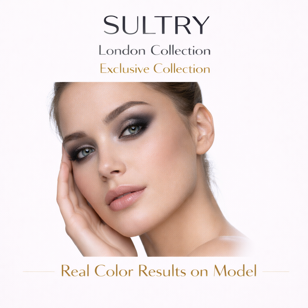 Tina Mattern London Collection 9-Palette Sultry Eyeshadow 2 Model wearing Tina Mattern Sultry Eyeshadow Palette from the London Collection