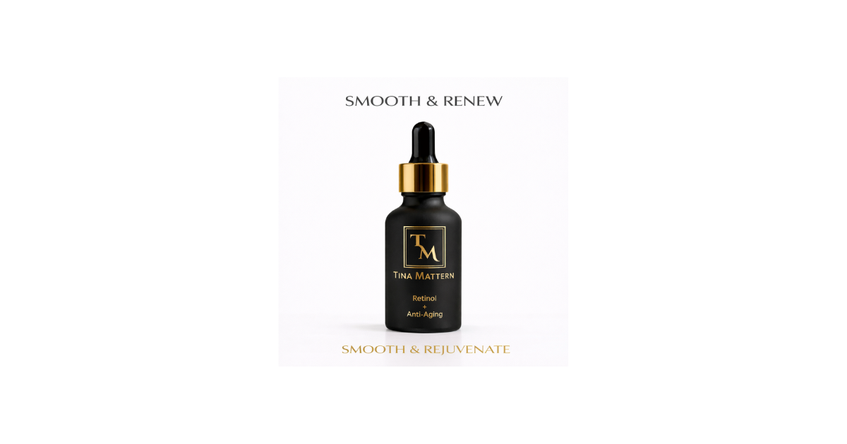 Tina Mattern Retinol + Anti-Aging Serum helps smooth skin and visibly reduce wrinkles.