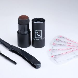 Tina Mattern Waterproof Brow Stamp with stencils, brow brush, and grooming tool for flawless, long-lasting brows.