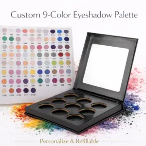 Tina Mattern Custom 9-Color Refillable Eyeshadow Palette on white background