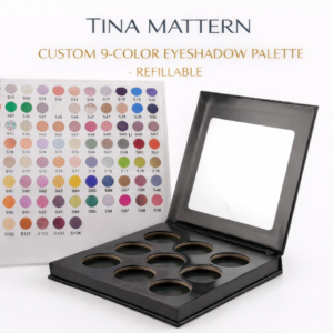 Tina Mattern Custom 9-Color Refillable Eyeshadow Palette on white background