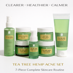 Tina Mattern Tea Tree Hemp Acne Set 7-piece skincare routine for acne-prone skin