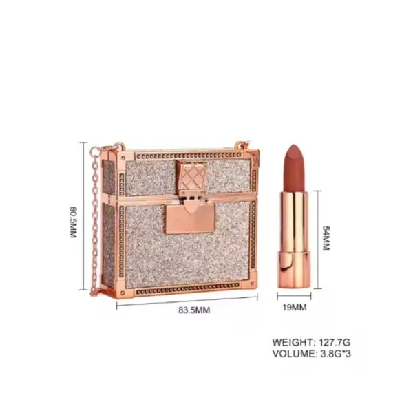 Tina Mattern Matte Lipstick 3-Piece Set with Luxury Chain Bag – Vegan & Long-Lasting - Image 6