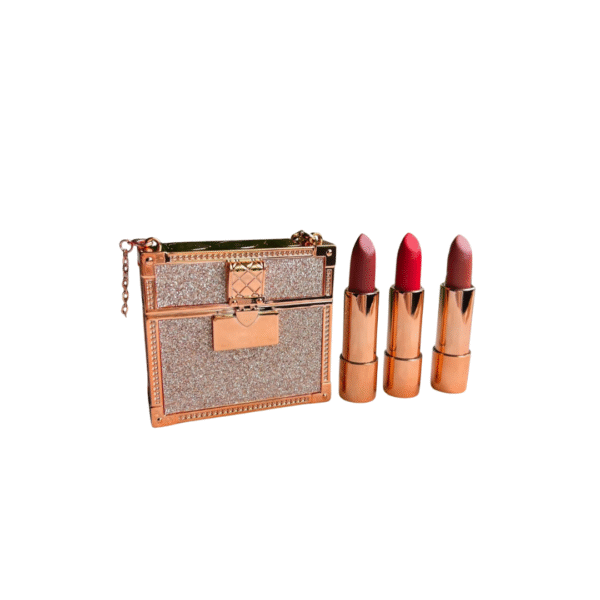 Tina Mattern Matte Lipstick 3-Piece Set with Luxury Chain Bag – Vegan & Long-Lasting - Image 2