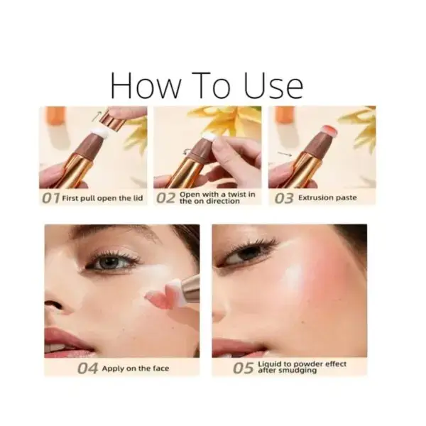 Tina Mattern Waterproof Bronzer & Highlighter Stick – Cream Contour with Cushion Applicator - Image 6