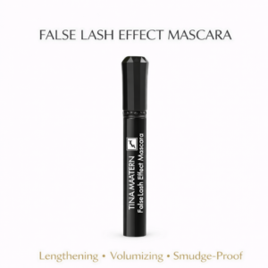 Tina Mattern False Lash Effect Mascara benefits image showing lengthening, volumizing, and smudge-proof features
