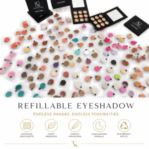 Tina Mattern refillable eyeshadow palette with customizable eyeshadow shades